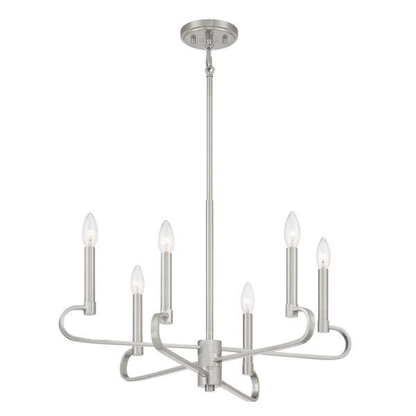 Designers Fountain Summit 6 Light Traditional Brushed Nickel Chandelier For Dining Rooms D269C-6CH-BN - main